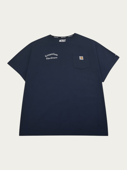 Camiseta Carhartt vintage azul marino con bolsillo en el pecho y logo de Alabama Vintage