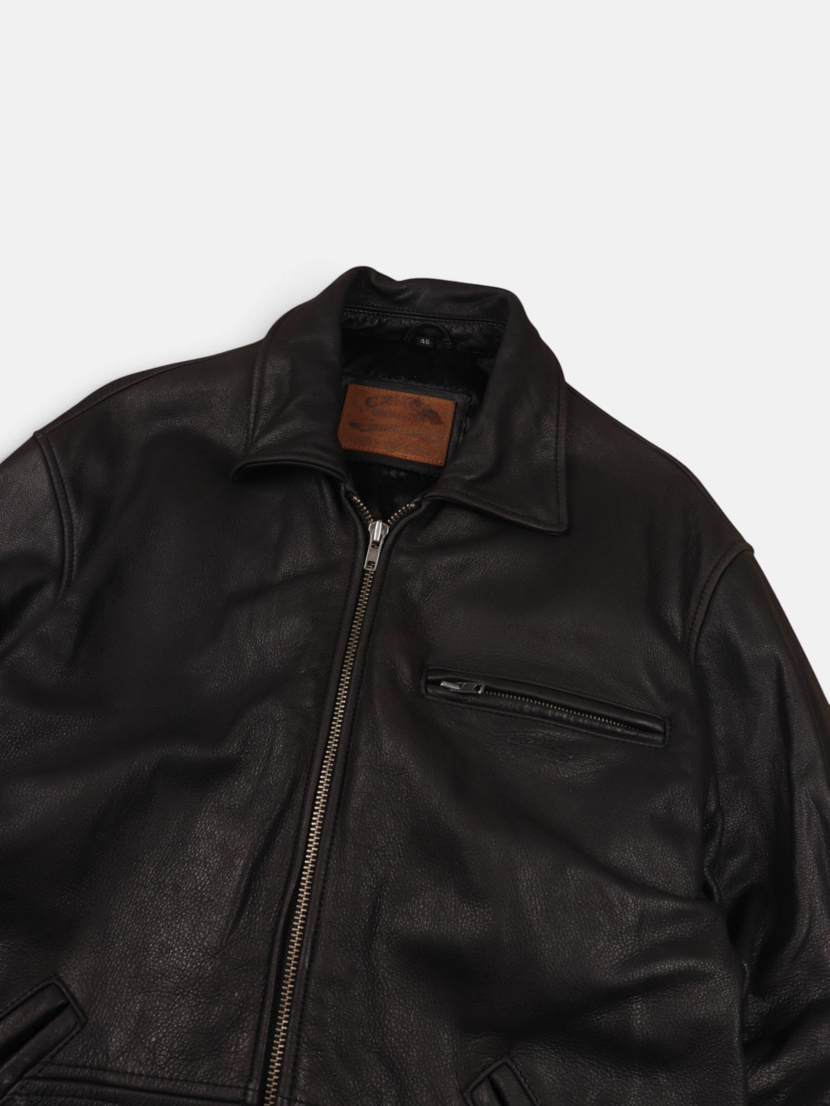 Camel 1990s Leather Jacket