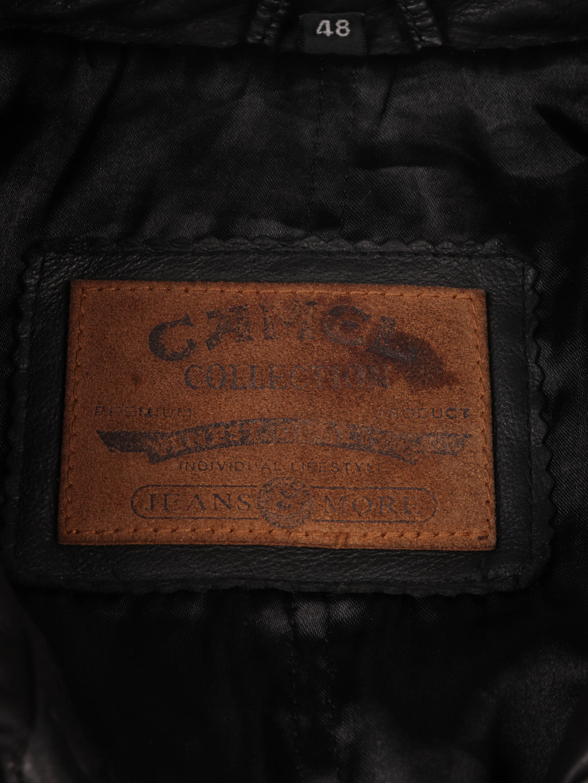 Camel 1990s Leather Jacket