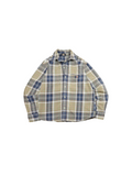 Camisa de franela a cuadros en tonos azul, beige y blanco de Alabama Vintage con bolsillo frontal y logo Dickies