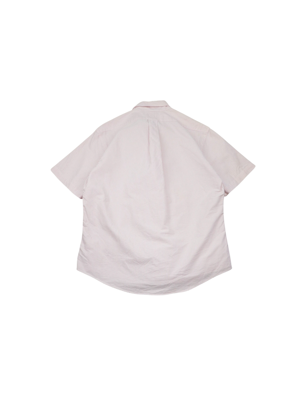 Vista trasera de camisa Ralph Lauren vintage de Alabama Vintage en color rosa con rayas blancas y manga corta