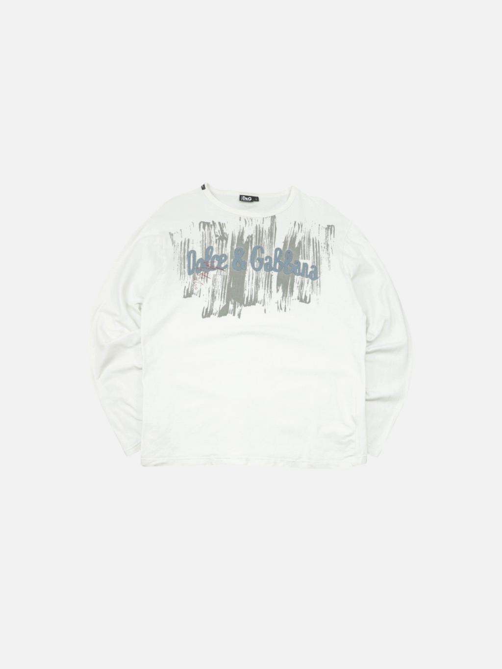 Camiseta de manga larga blanca vintage de Alabama Vintage con estampado gráfico Dolce & Gabbana estilo Y2K