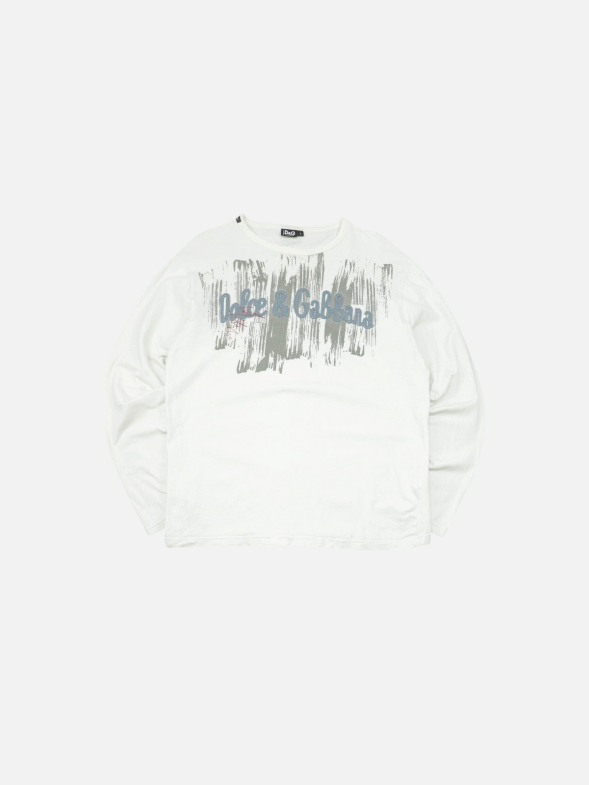 Camiseta de manga larga blanca vintage de Alabama Vintage con estampado gráfico Dolce & Gabbana estilo Y2K