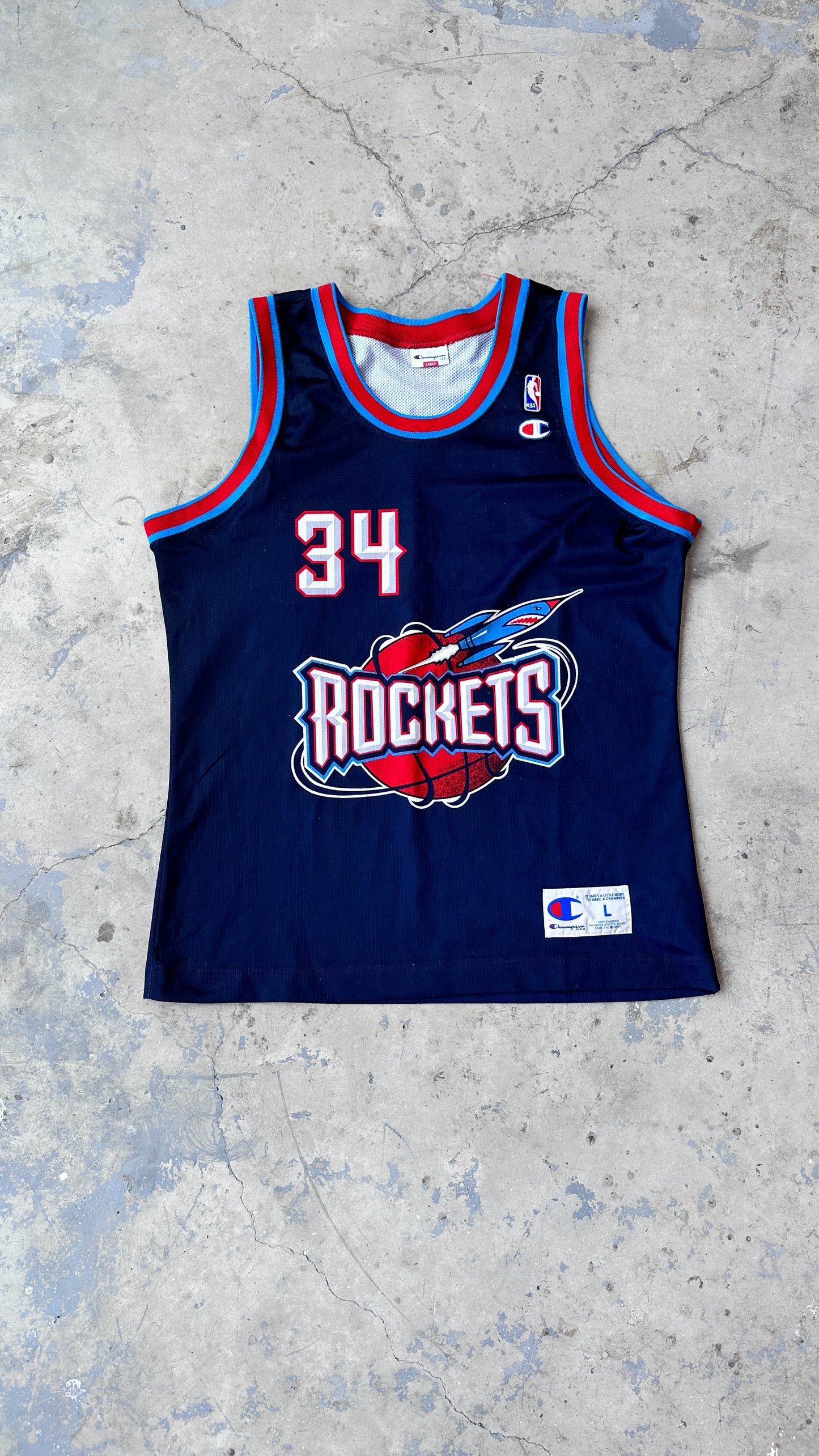 Camiseta Champion NBA Houston Rockets Hakeem Olajuwon #34