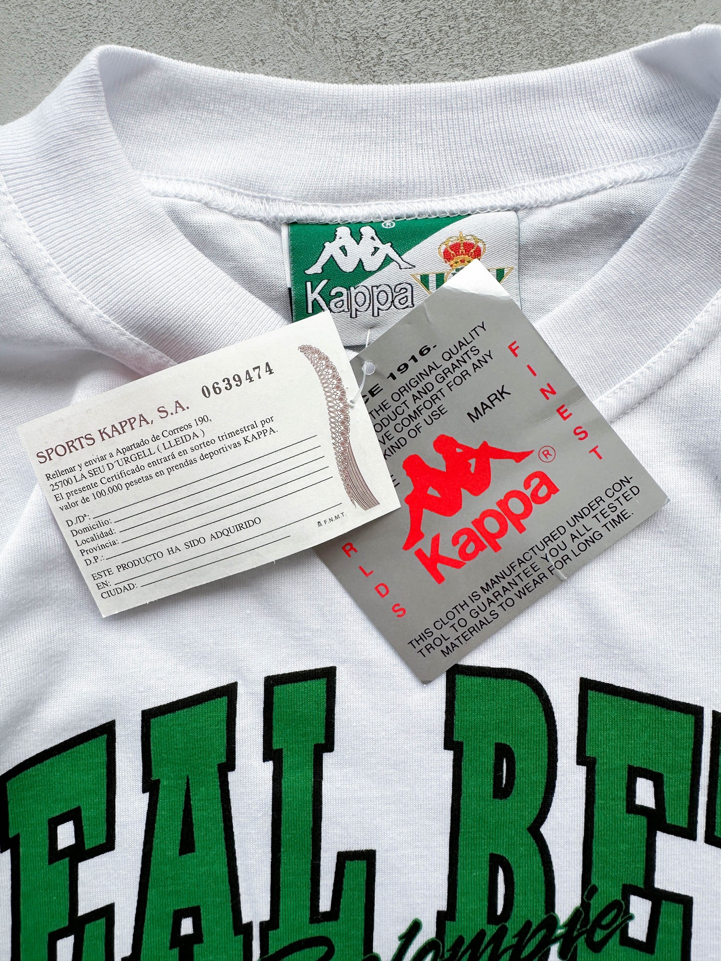 Camiseta Kappa Real Betis vintage 90s Deadstock