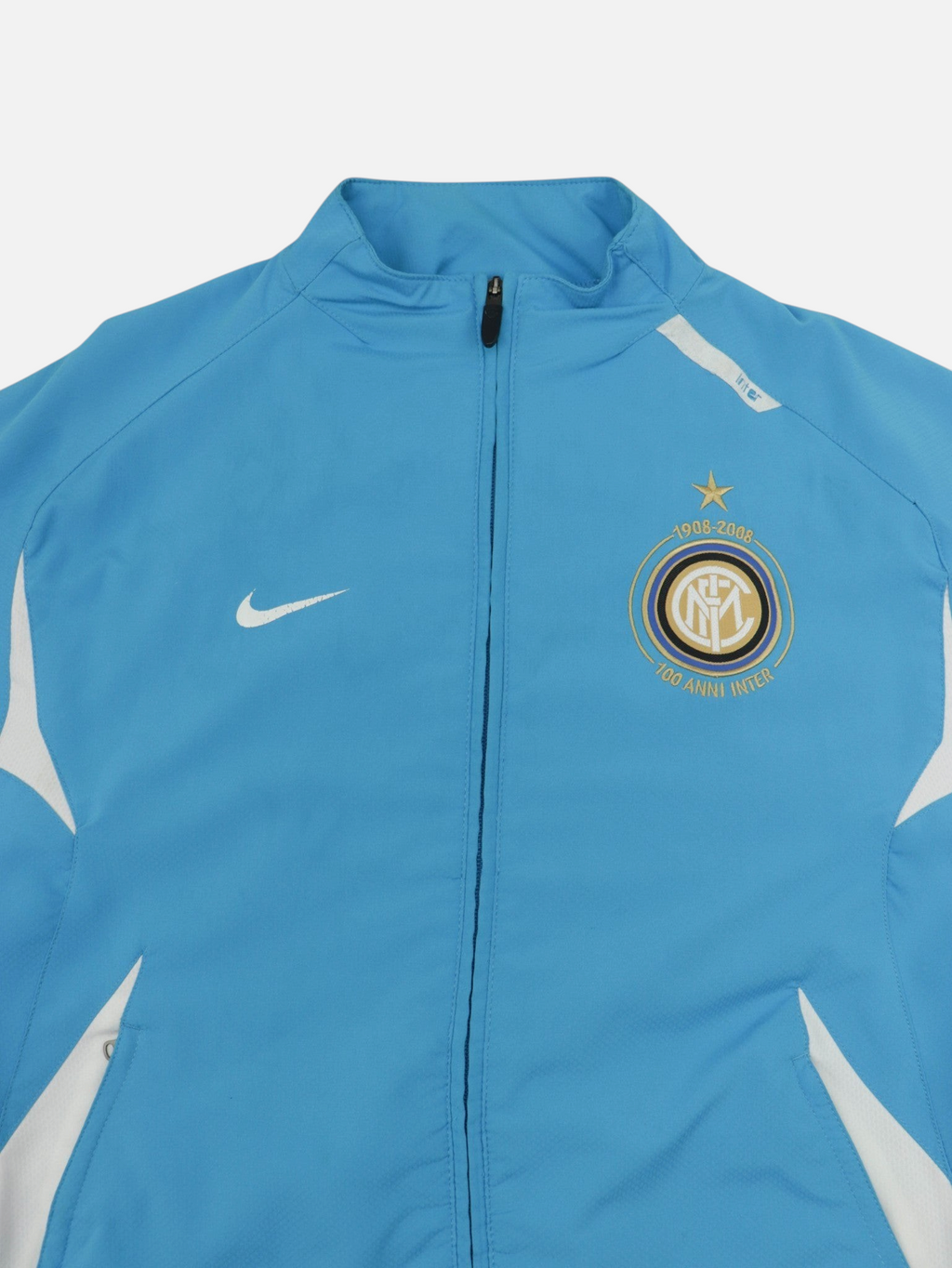 Chaqueta vintage Nike del Inter de Milán edición centenario 2007-08 en color azul claro de Alabama Vintage