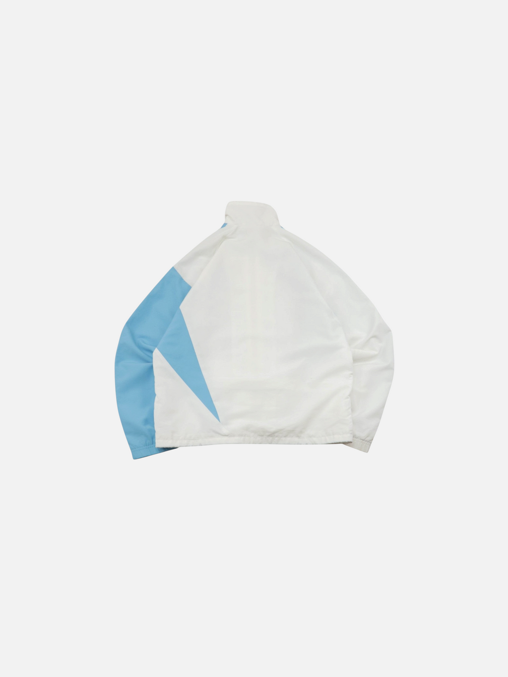 Chaqueta vintage Alabama Vintage de Adidas del Olympique de Marsella 2009-10 en color blanco y azul, vista trasera.