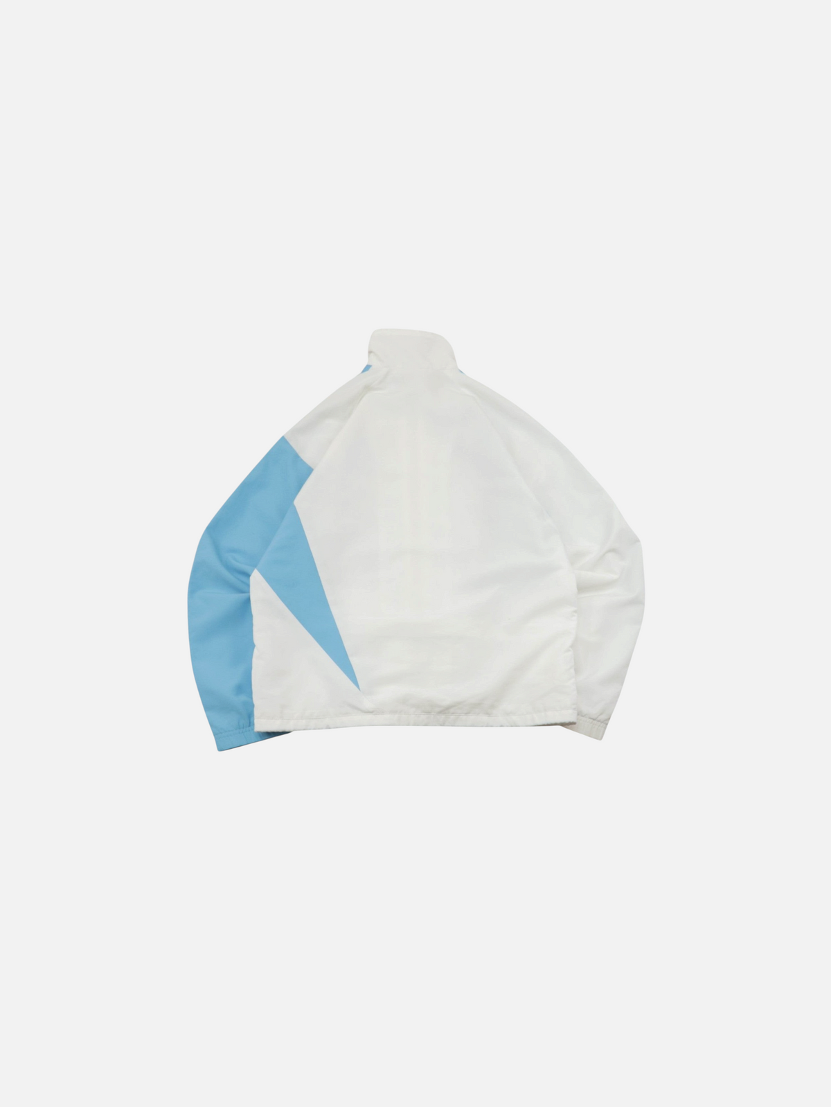 Chaqueta vintage Alabama Vintage de Adidas del Olympique de Marsella 2009-10 en color blanco y azul, vista trasera.
