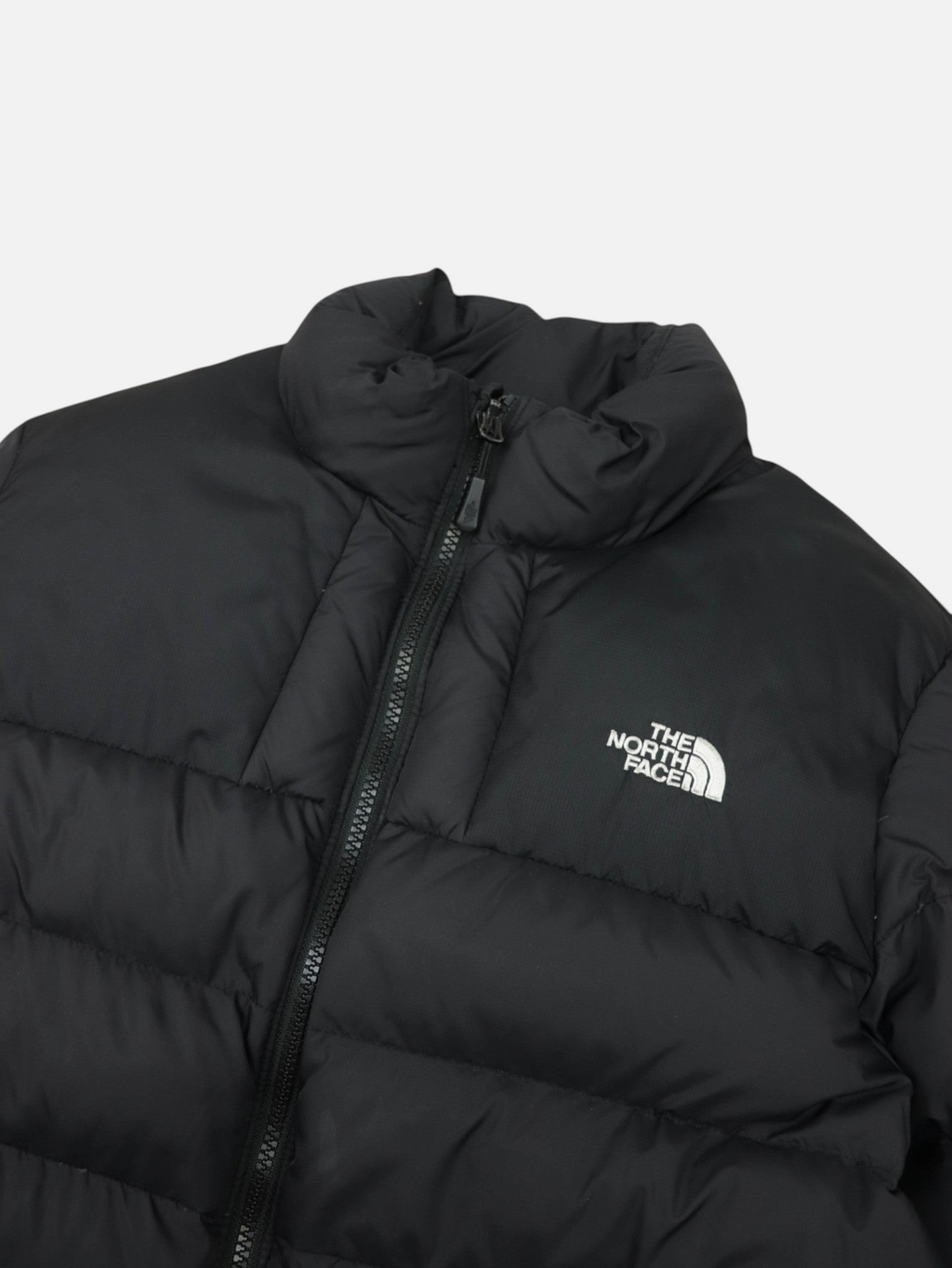Chaqueta puffer negra vintage The North Face 700 de Alabama Vintage con cierre frontal y logo bordado