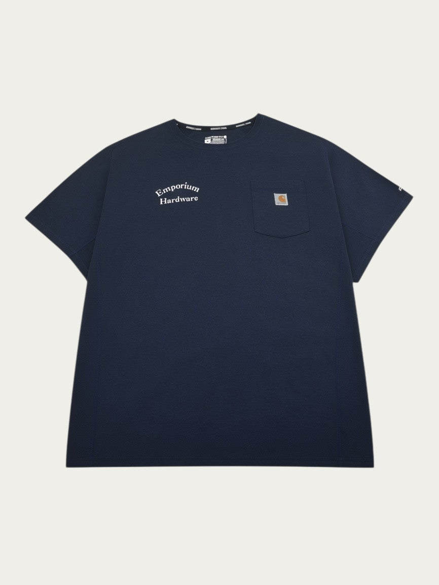 Camiseta Carhartt vintage azul marino con bolsillo en el pecho y logo de Alabama Vintage