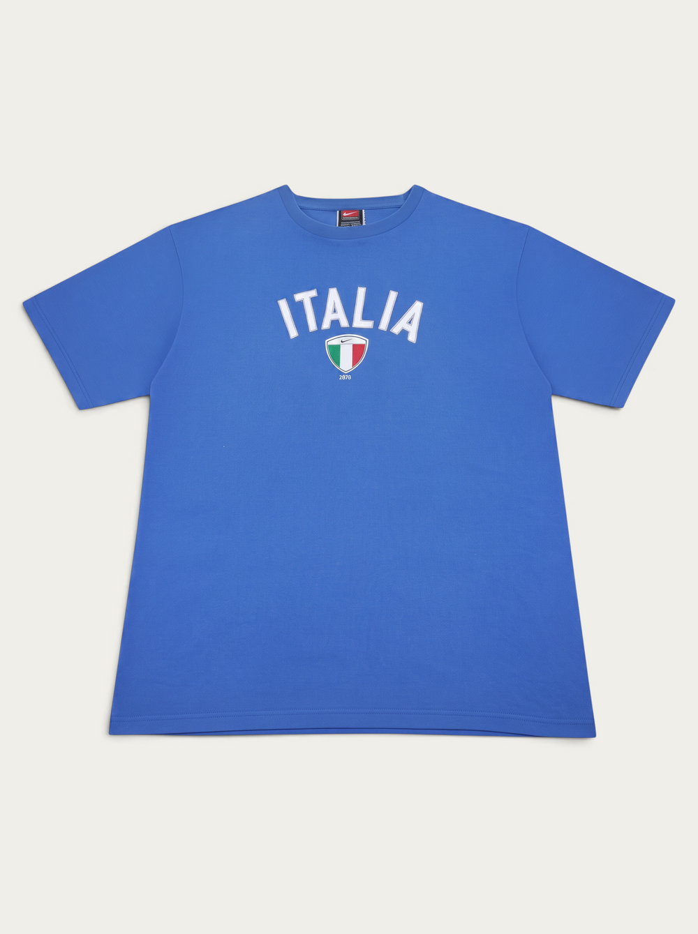 Camiseta vintage azul de Italia de Alabama Vintage con logo Nike y escudo de la selección italiana en el pecho