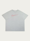 Camiseta Alabama Vintage Nike gris de los años 90 con logo swoosh rosa desgastado en el pecho