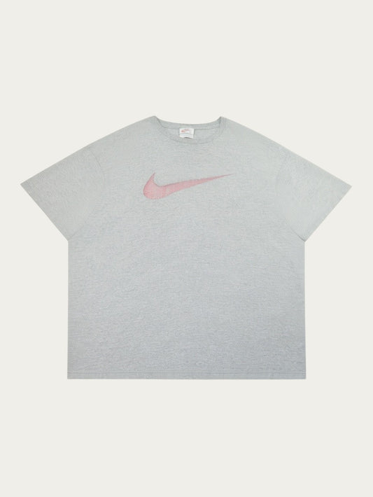 Camiseta Alabama Vintage Nike gris de los años 90 con logo swoosh rosa desgastado en el pecho