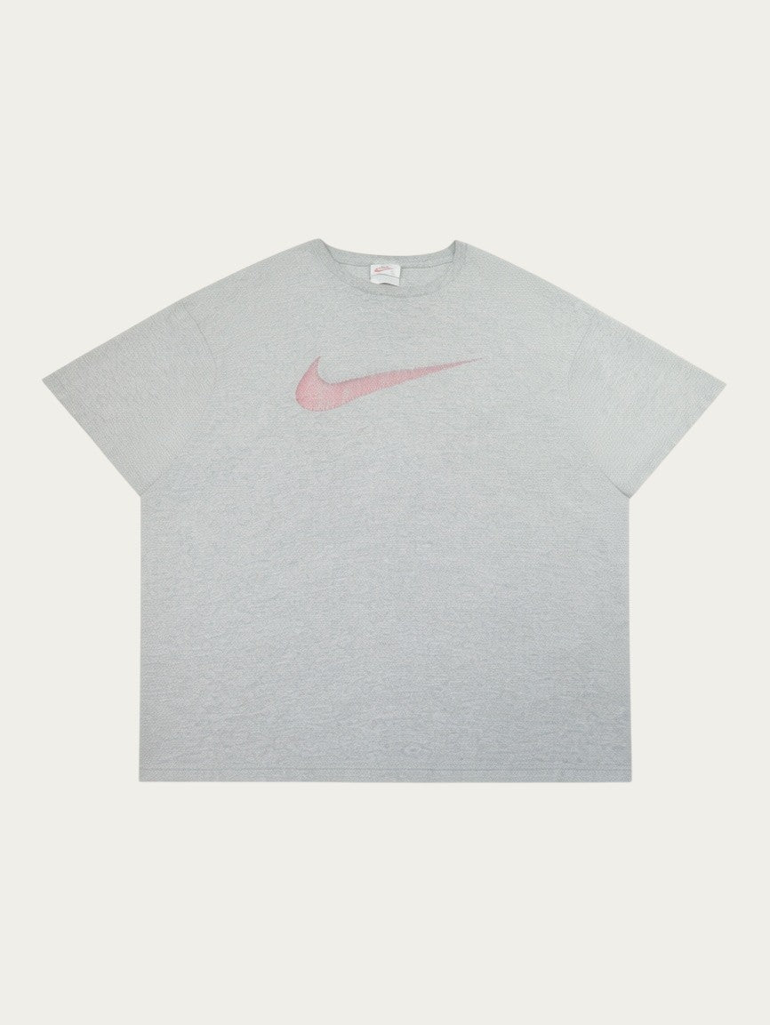 Camiseta Alabama Vintage Nike gris de los años 90 con logo swoosh rosa desgastado en el pecho